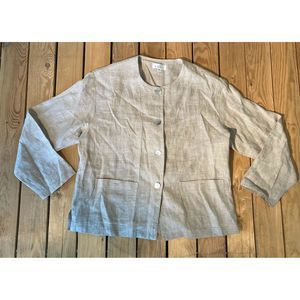 Gett Women’s Button Up Long Sleeve 100% Linen Top
